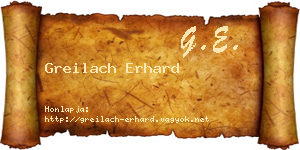 Greilach Erhard névjegykártya